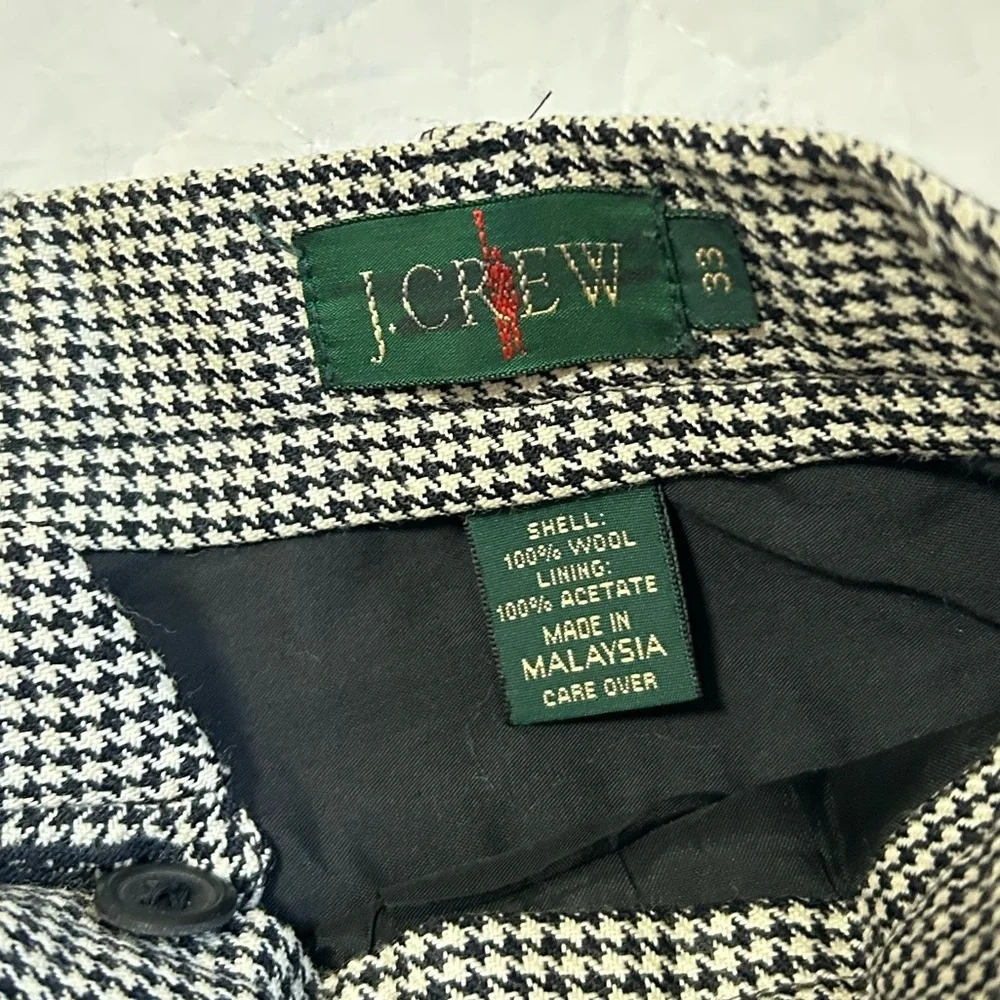 J. Crew Black and White Houndstooth Pants 100%wool - Picture 3 of 10